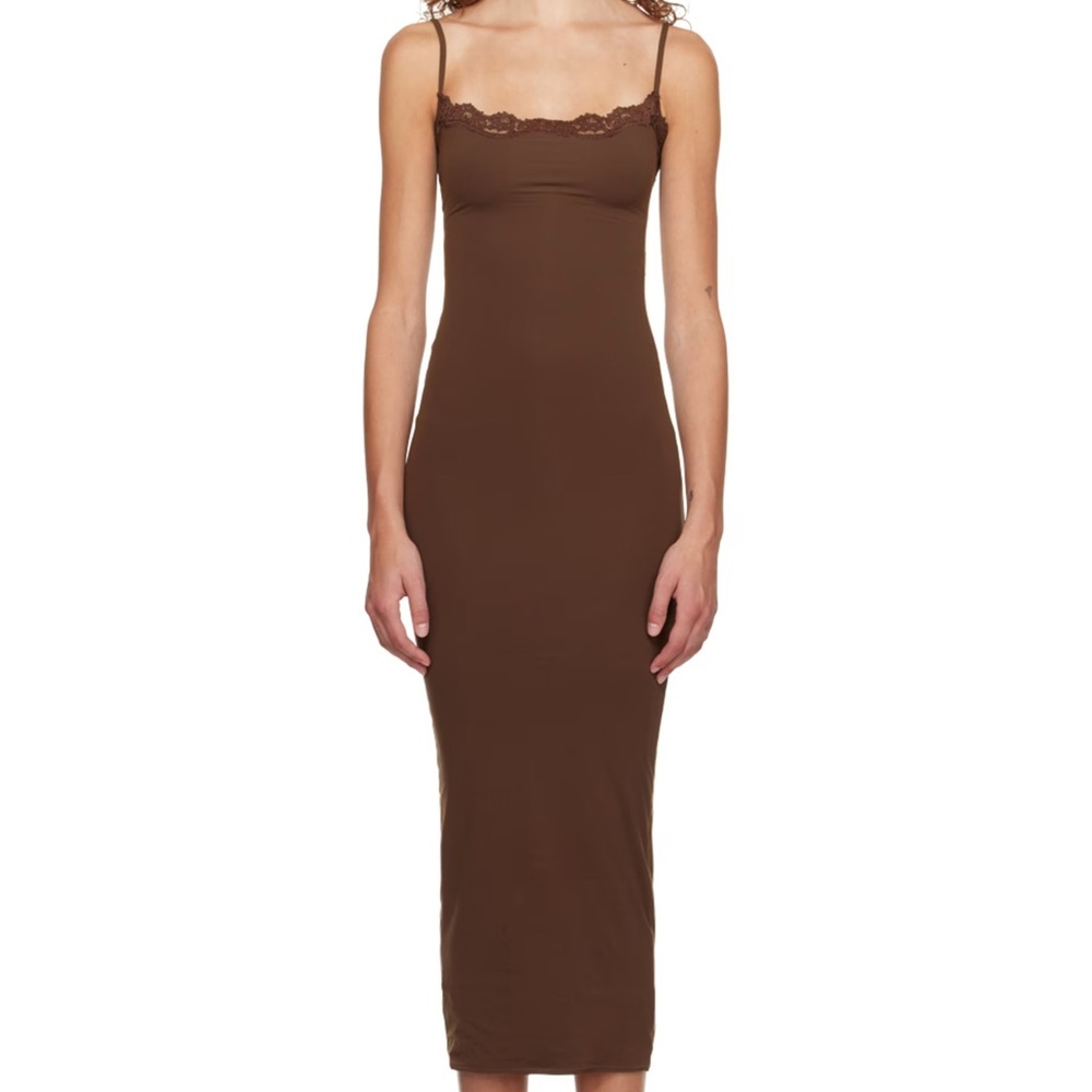 SKIMS FITS EVERYBODY LACE LONG SLIP DRESS